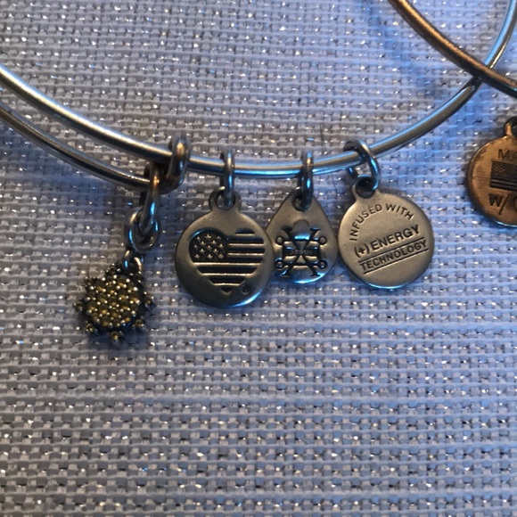 2 Alex and Ani charm bangle bracelet one U.S.M.C. - Picture 3 of 7